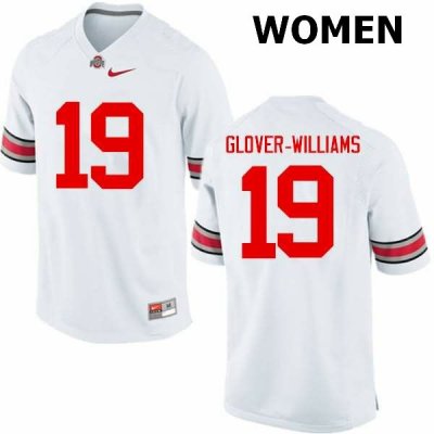 Women's Ohio State Buckeyes #19 Eric Glover-Williams White Nike NCAA College Football Jersey Breathable IFF2844SY